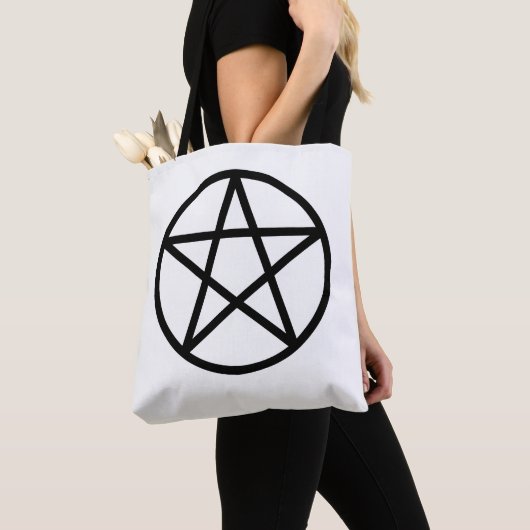 Tote Bag Pentagramme noir (De près)