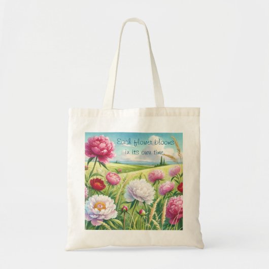Tote Bag Peonies et devis (Devant)