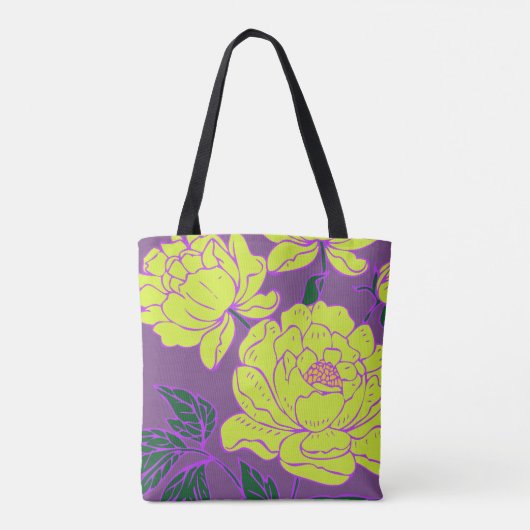 Tote Bag Peonies jaunes (Dos)