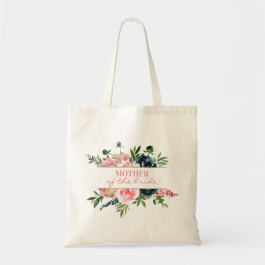 Tote Bag Peonies Marine rose Floral Mère de la mariée Cadea (Devant)