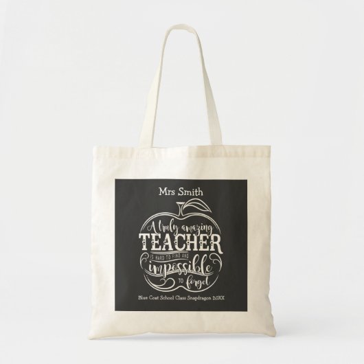Tote Bag Pépinière Enseignant tableau noir de pomme mode li (Devant)