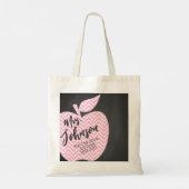 Tote Bag Pépinière Professeur chevron rose pomme cadeau mod (Dos)