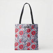 Tote Bag Pépites botaniques Rouge Blanc & Bleu Motif (Devant)