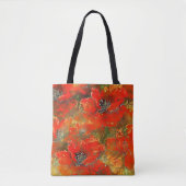 Tote Bag Pépites d'aquarelle Vibrant couleur rouge, (Devant)