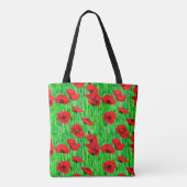 Tote Bag Pépites rouges dans un champ vert (Dos)