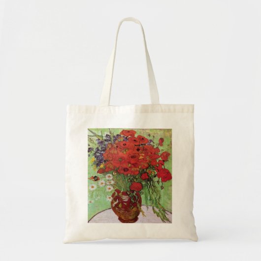 Tote Bag Pépites rouges et marguerites par Vincent Van Gogh (Devant)