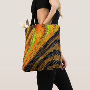 Tote Bag Pequeno mosaico amarelado transversal e deformado