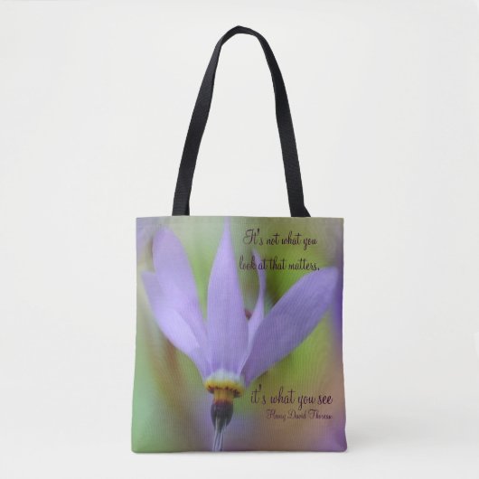 Tote Bag Perception Citation Inspirante Fleur violette (Devant)