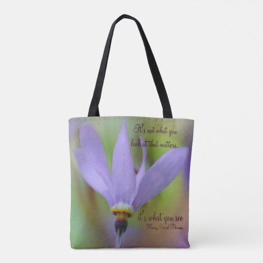 Tote Bag Perception Citation Inspirante Fleur violette (Dos)