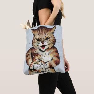 Tote Bag Père Chat tenant un chaton, Louis Wain