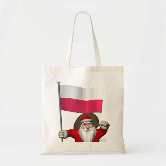 Tote Bag Père Noël Avec Drapeau De Pologne (Devant)