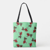 Tote Bag Père Noël avec sly sur vert (Dos)