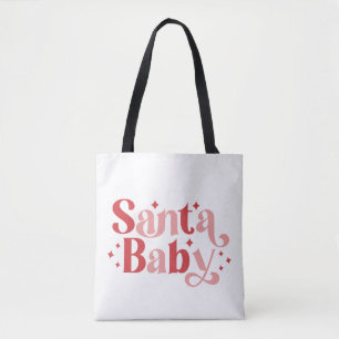 Tote Bag Père Noël Baby - Typographie de Noël rétro