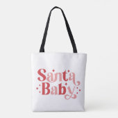 Tote Bag Père Noël Baby - Typographie de Noël rétro (Dos)