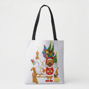 Tote Bag Père Noël Carlin traîneau de Noël