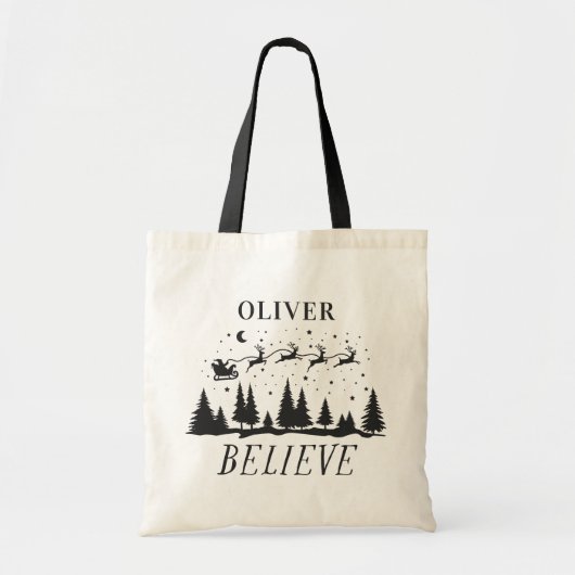 Tote Bag Père Noël croient Noël traditionnel photo noir (Devant)