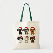 Tote Bag Père Noël Dachshunds mignon Chiens Wiener Noël (Devant)