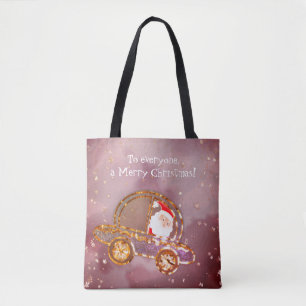 Tote Bag Père Noël dans sa voiture à Noël