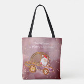 Tote Bag Père Noël dans sa voiture à Noël (Dos)