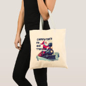 Tote Bag Père Noël dans un train (Devant (produit))