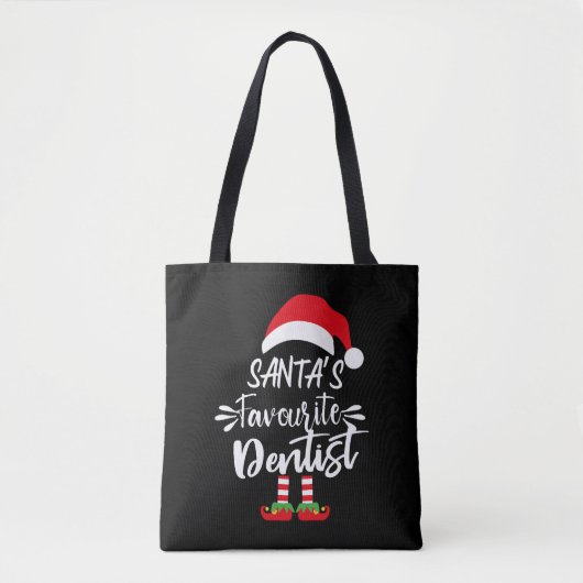 Tote Bag père Noël dentiste préféré - cadeau de noël impres (Devant)