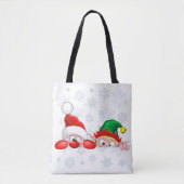 Tote Bag Père Noël et Elf Cute et drôle Caractères Pékin (Devant)
