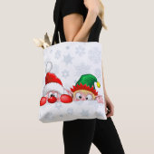 Tote Bag Père Noël et Elf Cute et drôle Caractères Pékin (De près)