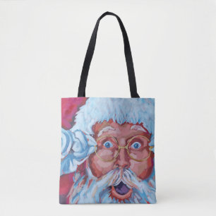 Tote Bag Père Noël et Reindeer Double face toile robuste Fo