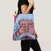 Tote Bag Père Noël et Reindeer Double face toile robuste Fo (De près)