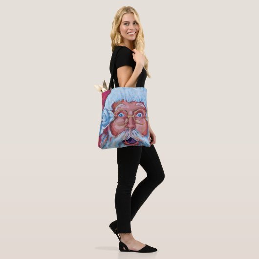 Tote Bag Père Noël et Reindeer Double face toile robuste Fo (Sur le modèle)