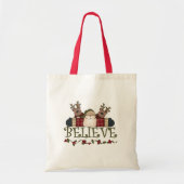 Tote Bag Père Noël et Reindeer font confiance (Devant)