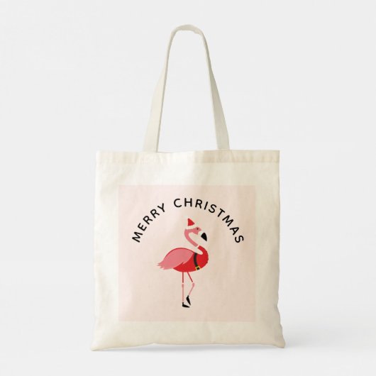 Tote Bag Père Noël Flamant rose rose Noël (Dos)