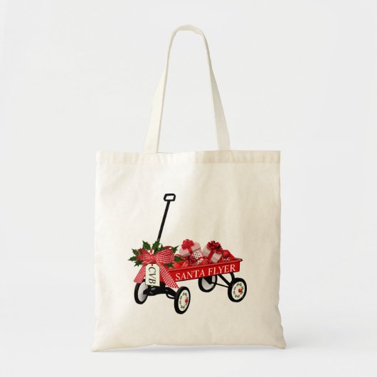 Tote Bag Père Noël Flyer Wagon présente une jolie Fourre-to (Devant)
