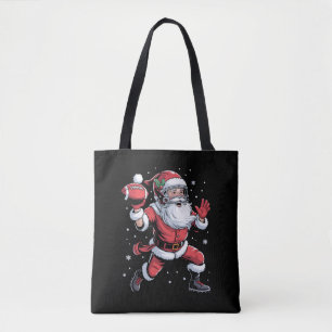 Tote Bag Père Noël Jouant au football américain Noël
