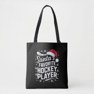 Tote Bag Père Noël Joueur de hockey favori Pyjama Noël