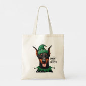 Tote Bag Père Noël Little Helper Christmas Dobermann Dog EL (Dos)