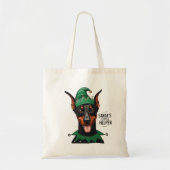 Tote Bag Père Noël Little Helper Christmas Dobermann Dog EL (Devant)