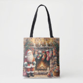Tote Bag Père Noël par foyer Noël Stockage (Devant)