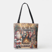 Tote Bag Père Noël par foyer Noël Stockage (Dos)