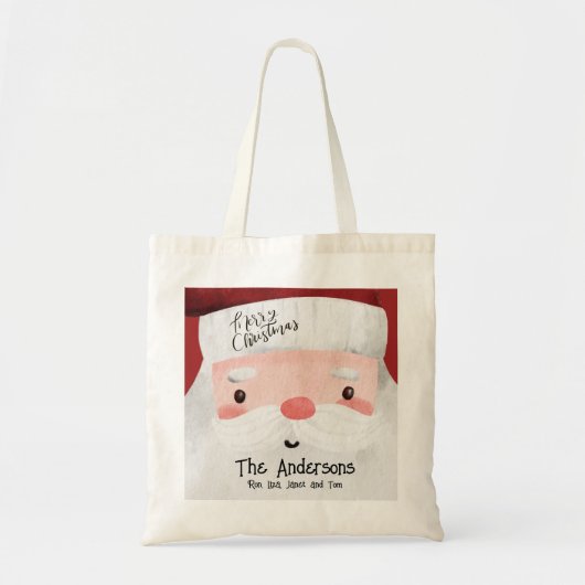 Tote Bag Père Noël personnalisé Joyeux Noël (Devant)