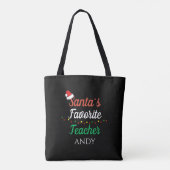 Tote Bag Père Noël Professeur Favori Joyeux Enseignant Noël (Dos)