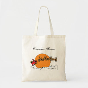 Tote Bag Père Noël Reindeer Sur La Neige Couverte Ville Lun