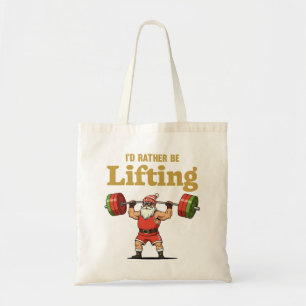 Tote Bag Père Noël soulève des poids