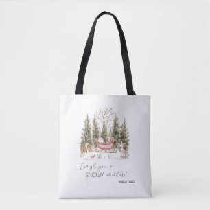 Tote Bag Père Noël,Traîneau,Forêt Cadeaux de Noël