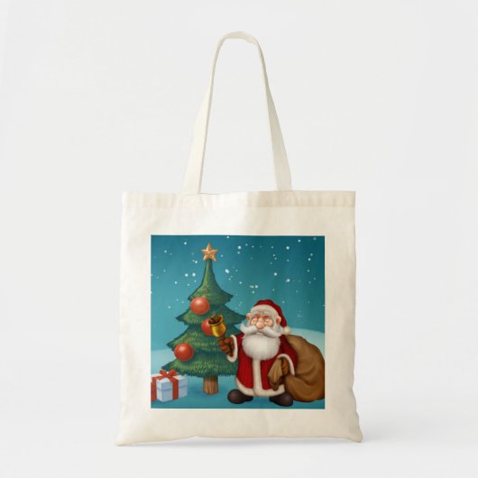 Tote Bag père Noël vient (Devant)