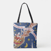 Tote Bag Père Noël Vintage Avec Renne Volant (Dos)