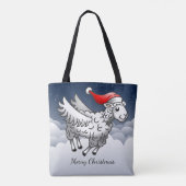 Tote Bag Père Noël volant des moutons de Noël (Dos)