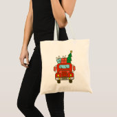 Tote Bag Père Noël vue de devant Joyeux Noël (Devant (produit))