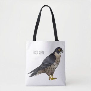 Tote Bag Peregrine falcon bird cartoon illustration