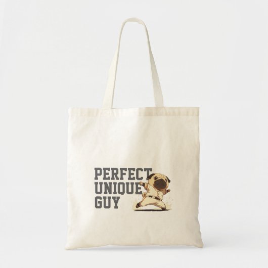 Tote Bag PERFECT UNIQUE GUY Clever PUG Acronym Baseball (Devant)
